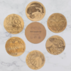 Pine 10cm Coasters "New Zealand Currency"