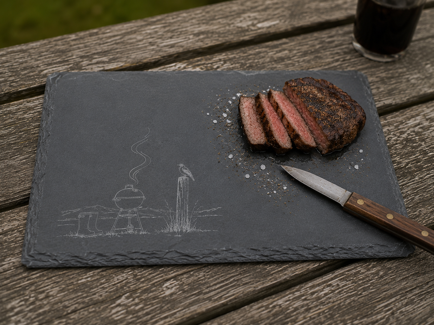 Kiwi BBQ - Reclaimed Christchurch Slate Serving Board - Image 2