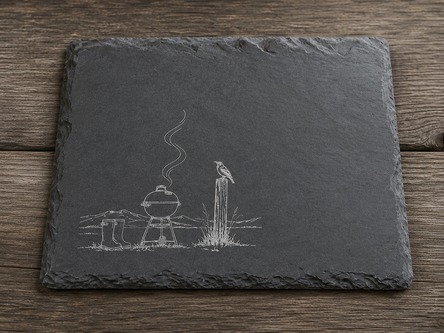 Kiwi BBQ - Reclaimed Christchurch Slate Serving Board