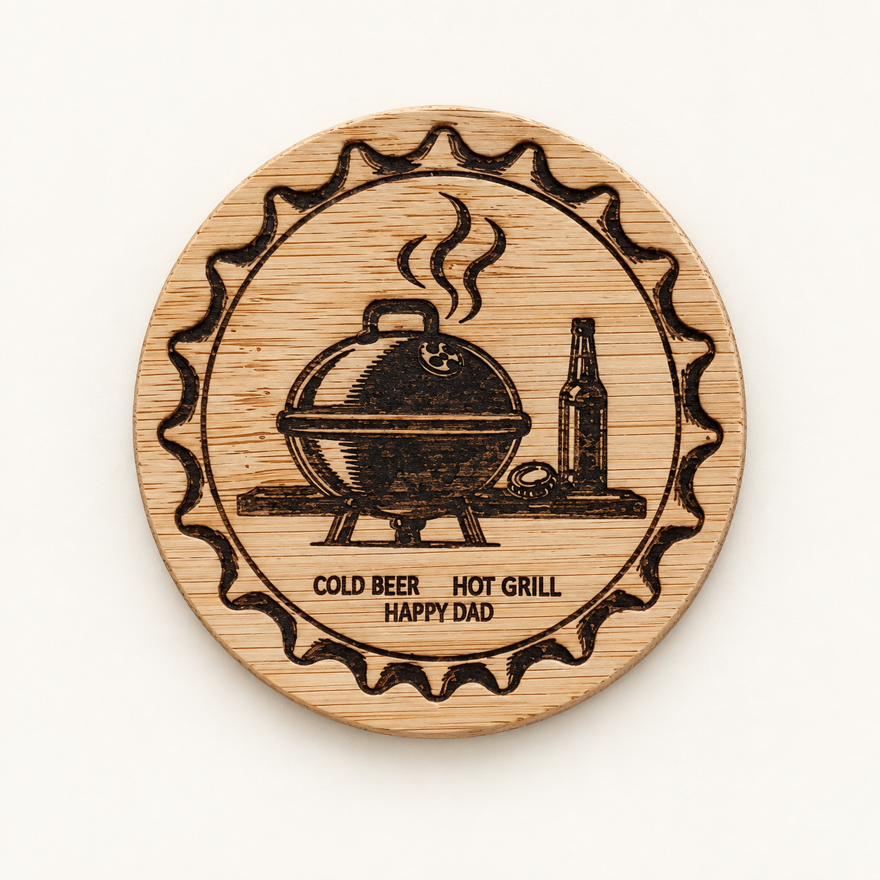 Bamboo Bottle Opener Fridge Magnet - Image 4