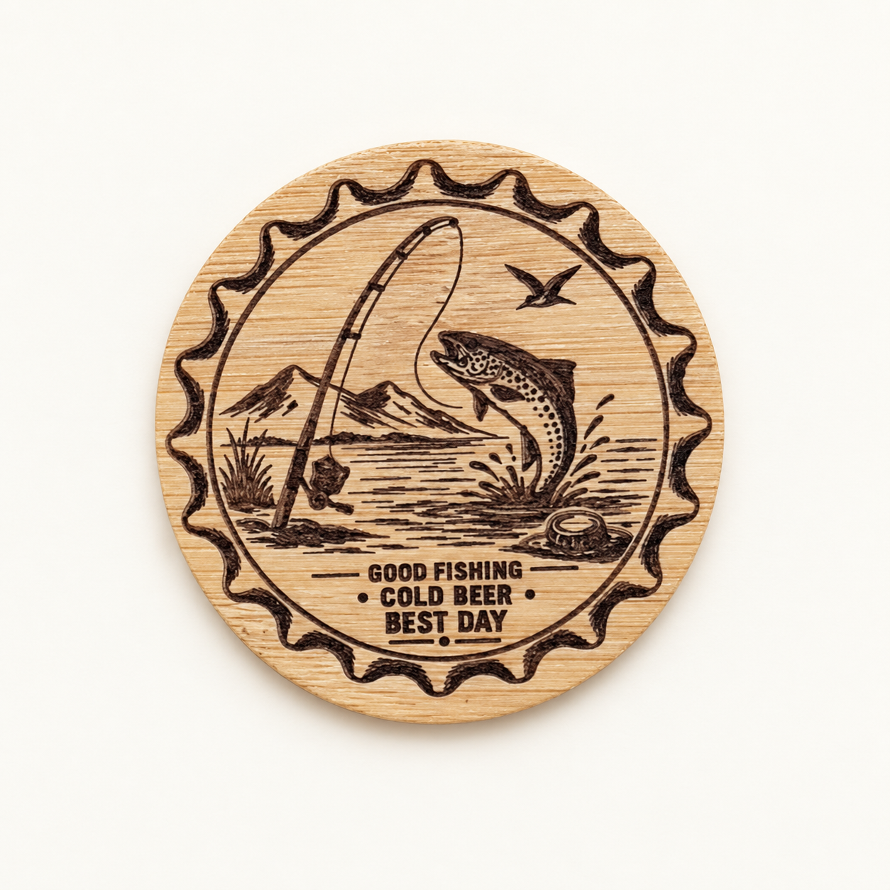 Bamboo Bottle Opener Fridge Magnet - Image 2
