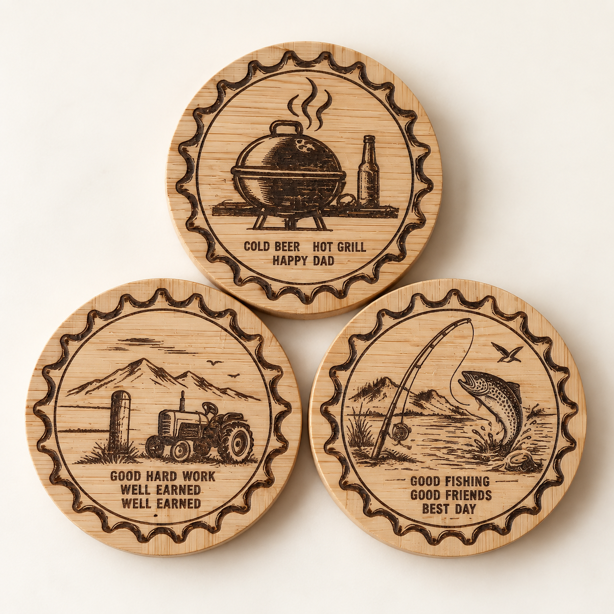 Bamboo Bottle Opener Fridge Magnet